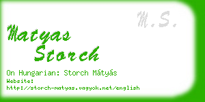 matyas storch business card